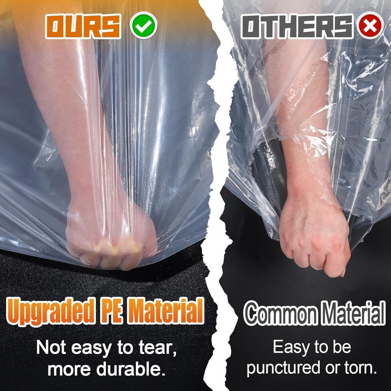 Beeplove 10x10ft Anti-Tear Clear Tarp Waterproof for Patio Winterizing - 2pcs Windproof Poly Tarpaulin, Heavy Duty Transparent Enclosure with Grommets for Covering Chicken Coops Greenhouse Garden Plants - Image 2